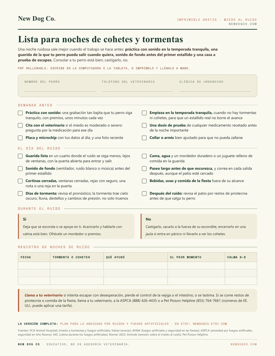 Lista para noches de cohetes y tormentas: vista previa del PDF imprimible