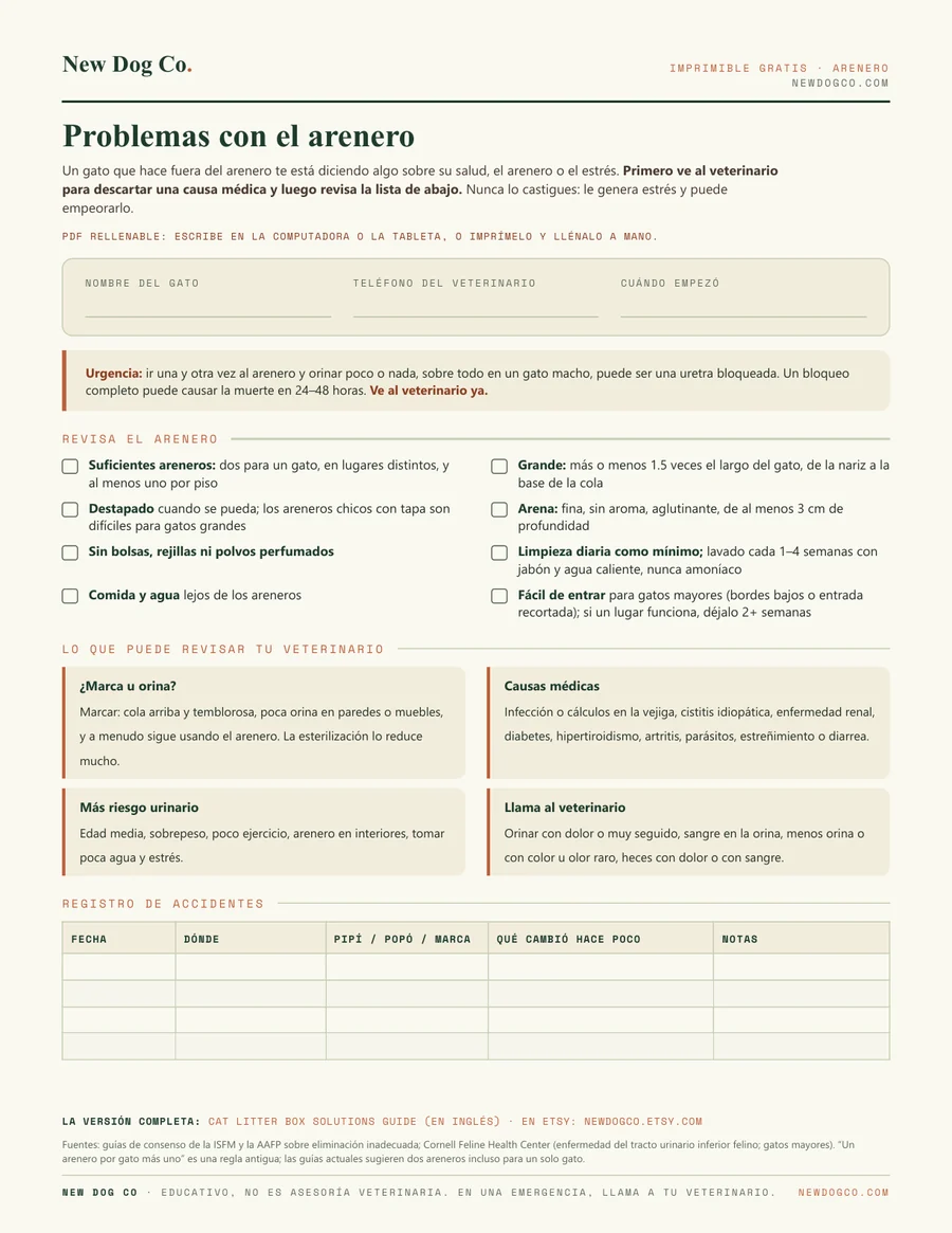 Problemas con el arenero: vista previa del PDF imprimible