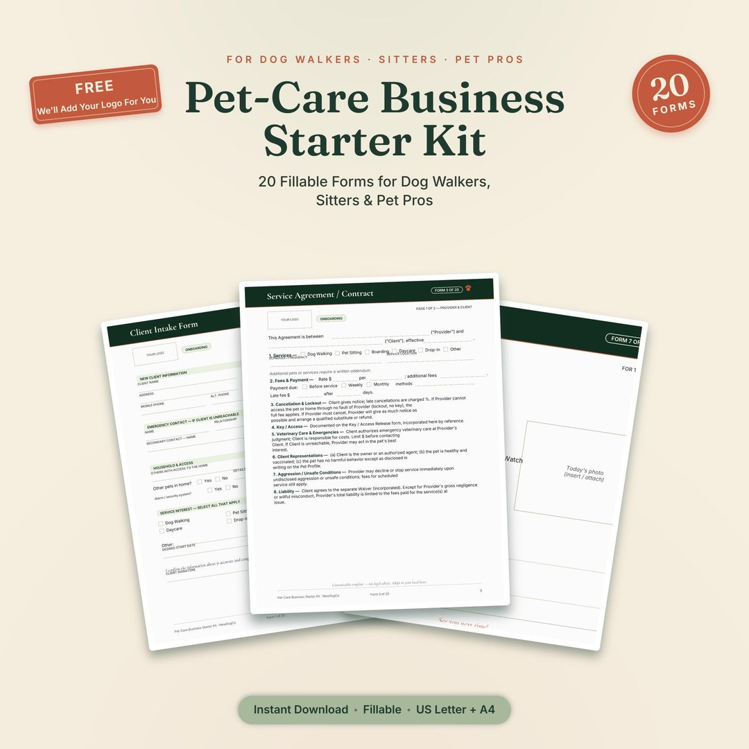 Pet-Care Business Forms Bundle