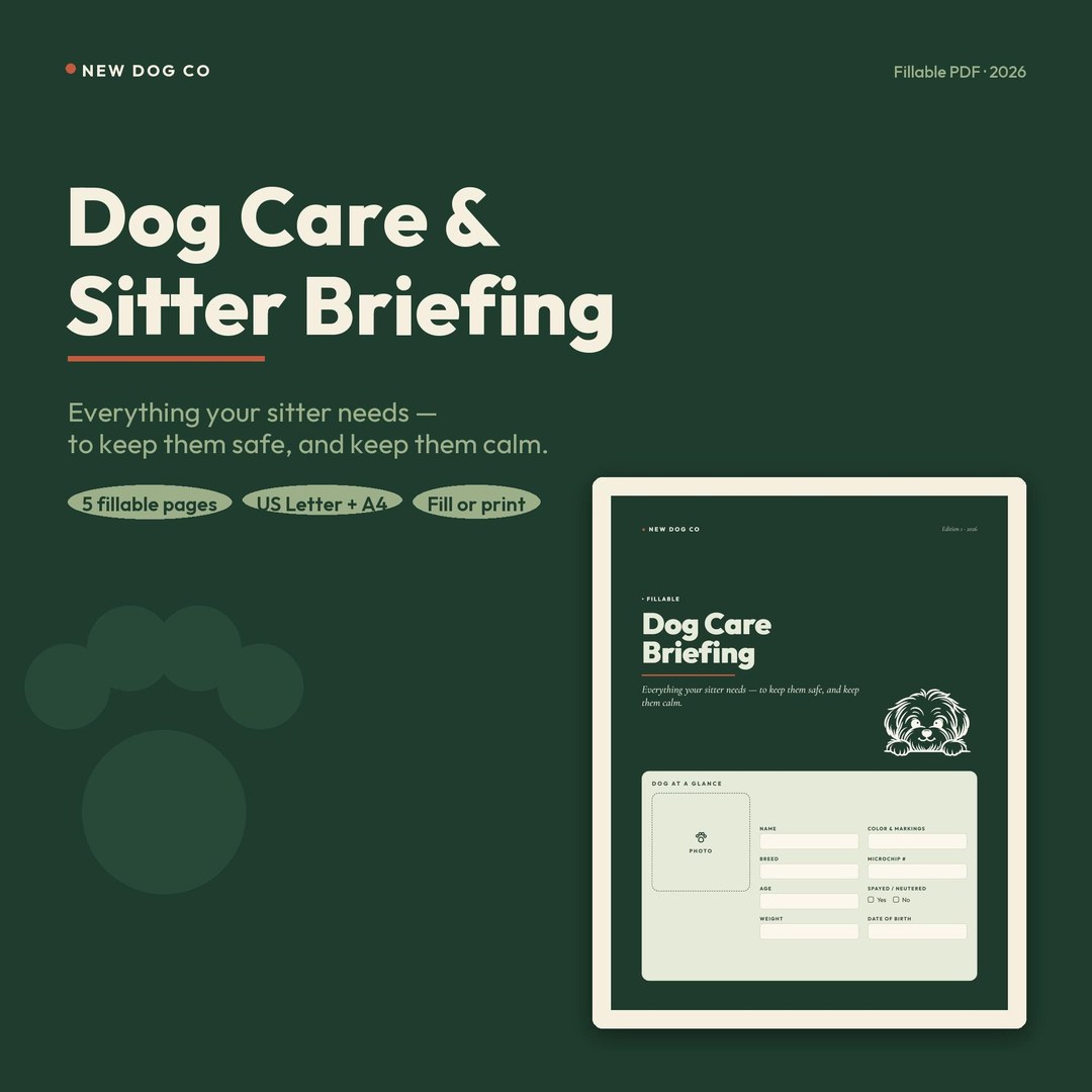Dog Sitter Briefing Sheet