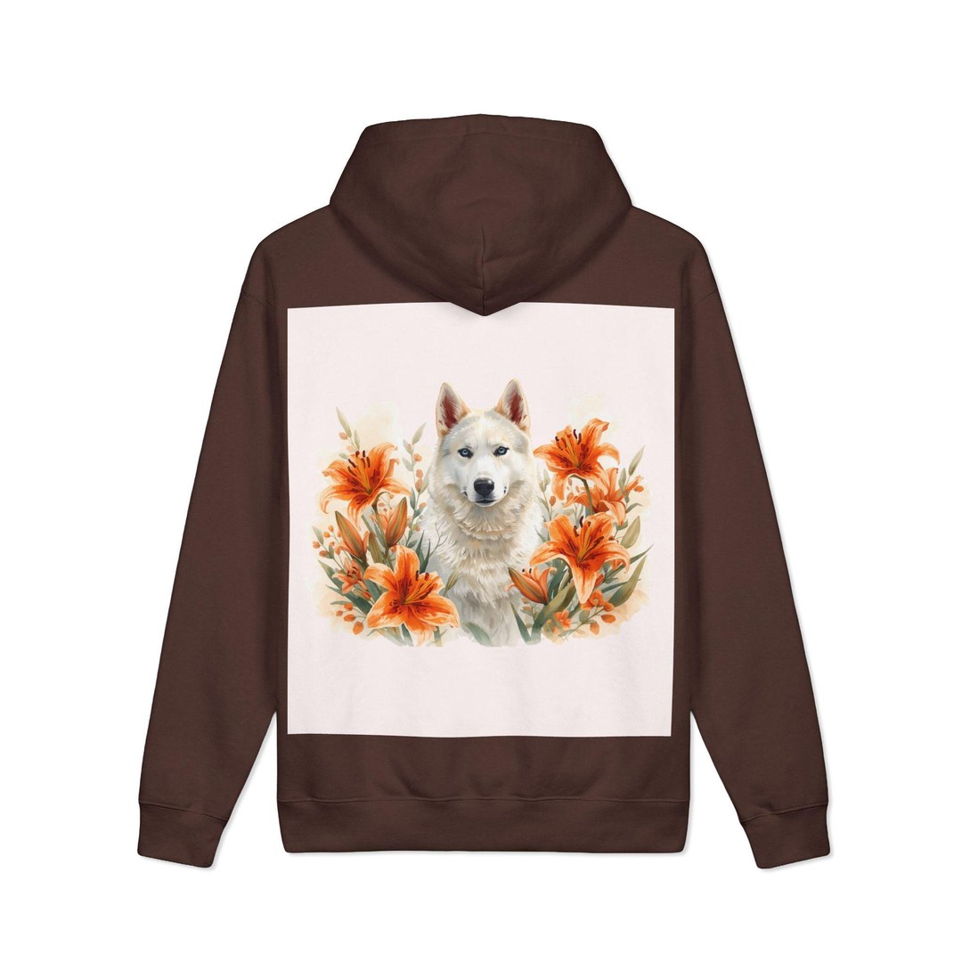 Watercolor Dog Floral Hoodie
